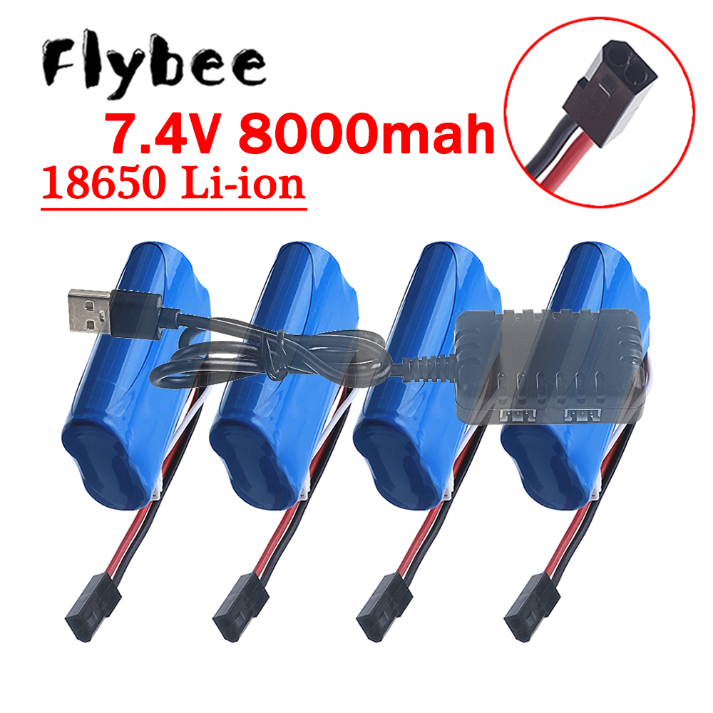 Drone Battery Li-Ion - (5500 Plug) Batterie 18650 7.4V 8000Mah,