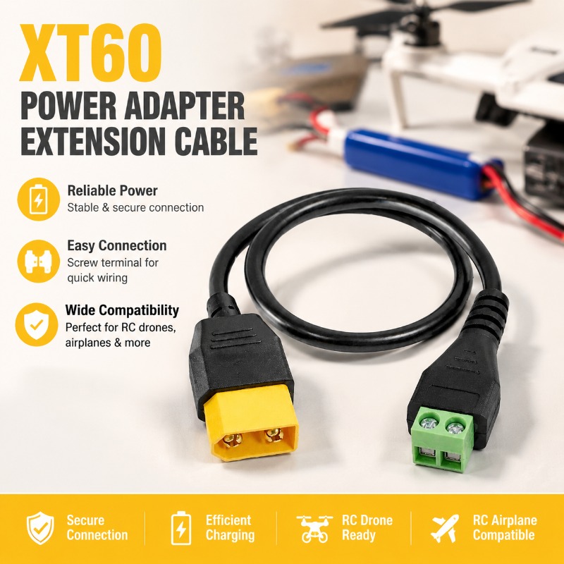 Drone Battery Balance Charger - Câble adaptateur XT60 mâle-femelle vers bornier