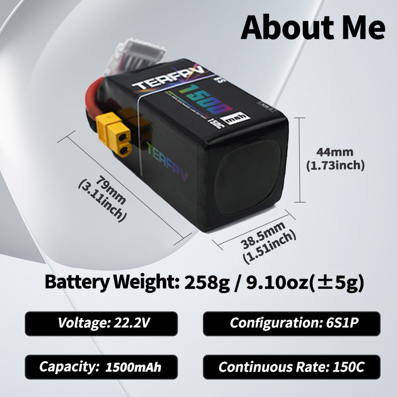Batterie Lipo TERFPV 6S 22.2V  - Drone Battery Lipo avis et prix