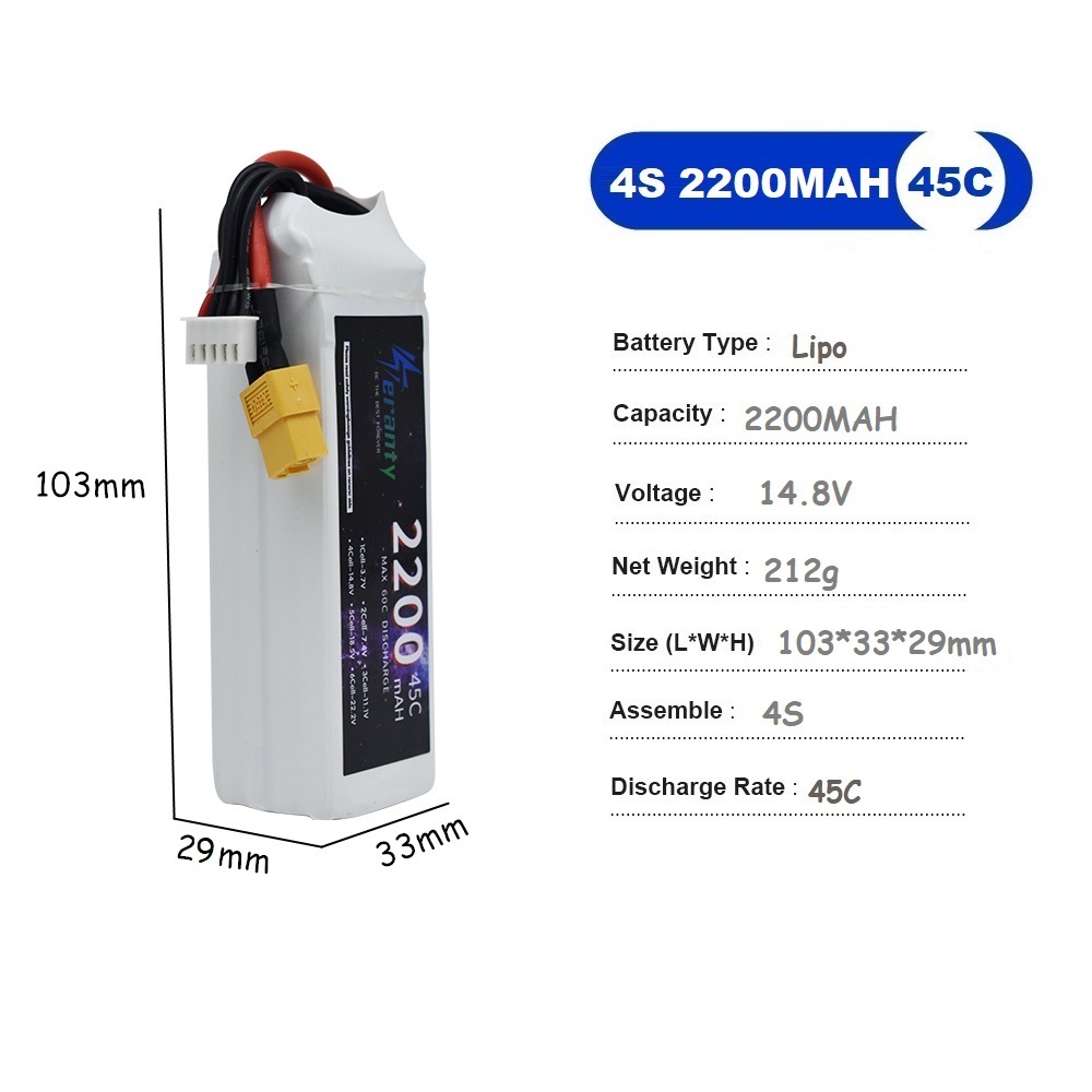 Batterie LiPo 4s 14.8V 1500mah - Drone Battery Li-Ion avis et prix
