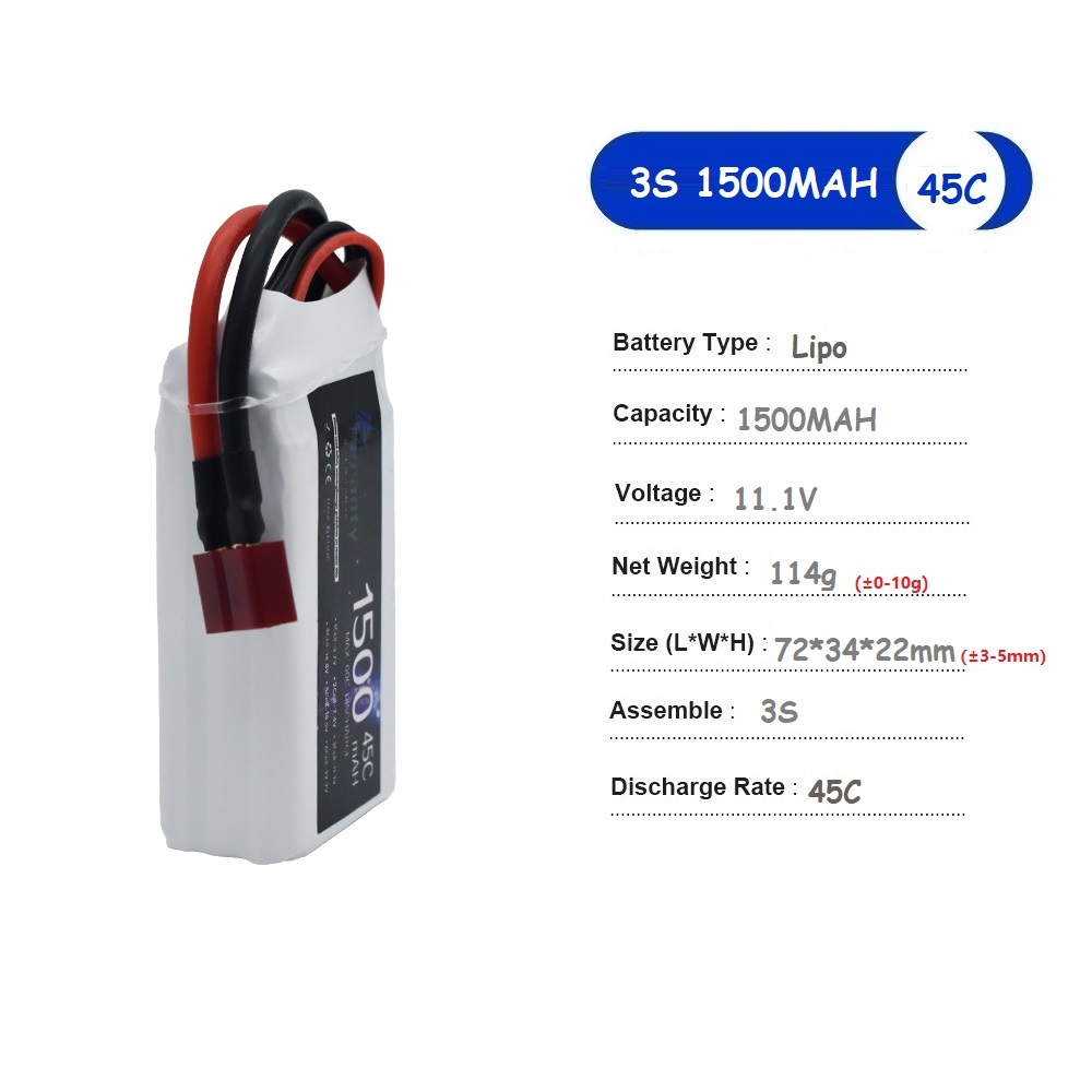 Batterie LiPo 11.1V 3S 1500mah - Drone Battery 3S avis et prix
